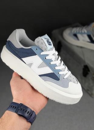 New balance ct302 белые с голубым кроссовки женские кожаные за...