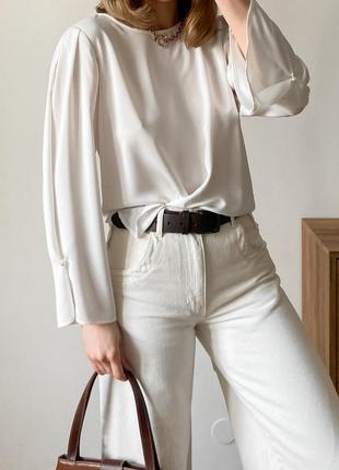 Шифоновая белая блуза