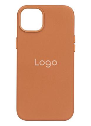 Чехол для iPhone 14 Plus Leather Case Цвет Saddle brown