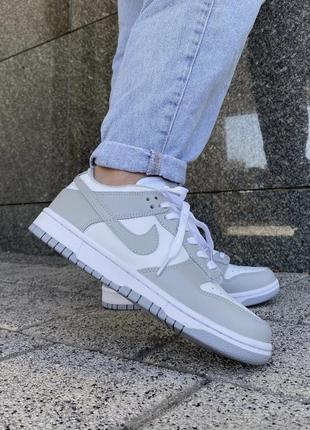 Найк данк ловля лайт серые nike dunk low light grey/white