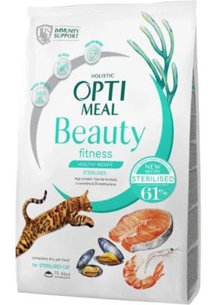 Сухой корм для кошек Optimeal Beauty Fitness для
стерилизованн...