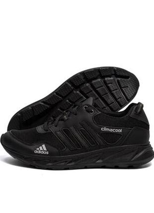 Чоловічі літні кросівки сітка чорні adidas climacool black