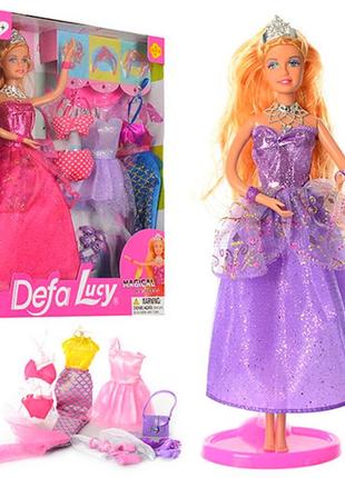 Кукла с нарядами и аксессуарами defa lucy 8269 фиолетовая