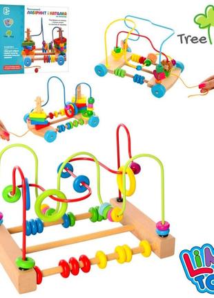 Развивающая деревянная игрушка “каталка-лабиринт” limo toy md ...