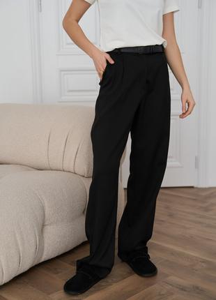 Женские брюки палаццо цвет черный р.L 451486