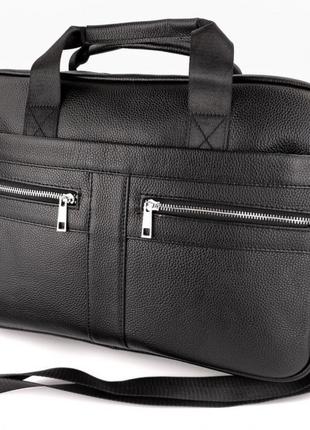 Мужская кожаная сумка-портфель деловой стиль SK N4527 черная