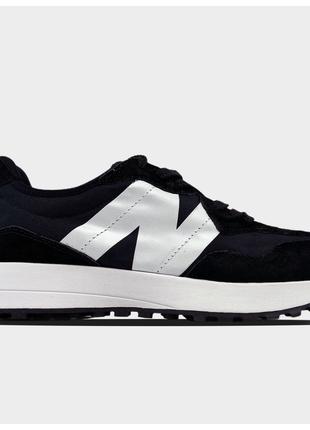 Мужские кроссовки New Balance 327 Black White, черные кроссовк...