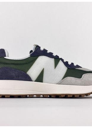 Женские кроссовки New Balance 327 Green Grey, замшевые кроссов...