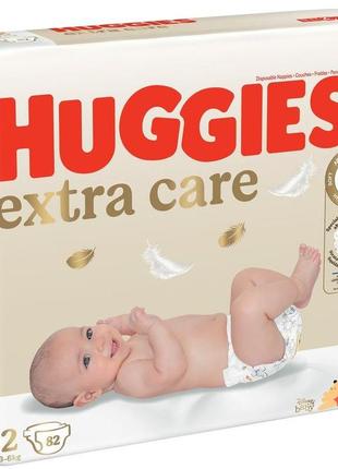 Подгузники huggies extra care  2 mega 82 шт (3-6 кг)