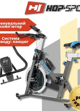 Спинбайк велотренажер hop-sport hs-045ic bravo синий, кардиотр...