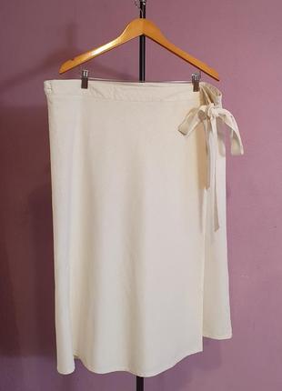 Качественная юбка на запах / размер 20 / 57% linen