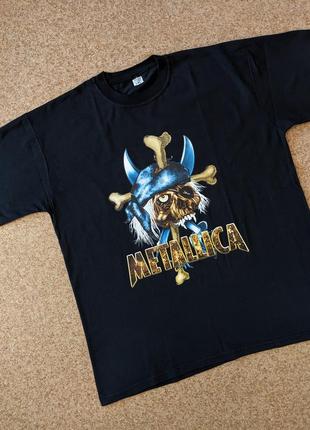 Винтажная футболка мерч metallica damaged pirate