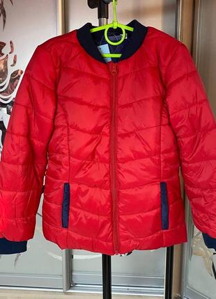 Демисезонная куртка бомпер девочка красный 128;140;158см pepperts