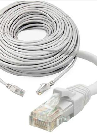 Кабель патч-корд LAN – LAN для интернета / 50 метров / Серый