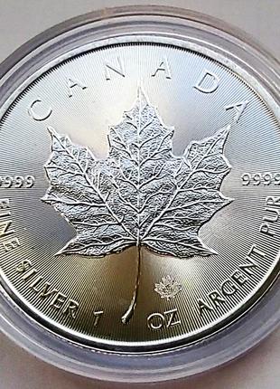 Инвестиционная серебряная монета Кленовый лист, Канада, 2024. ...