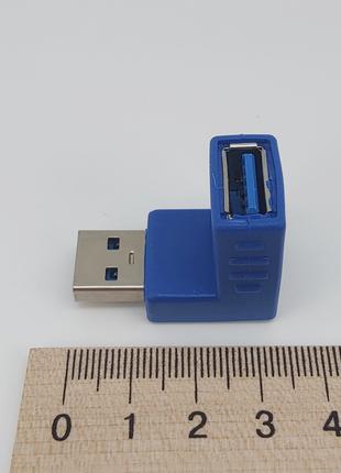 Переходник угловой USB А на USB В (папа/мама) синий арт. 04712