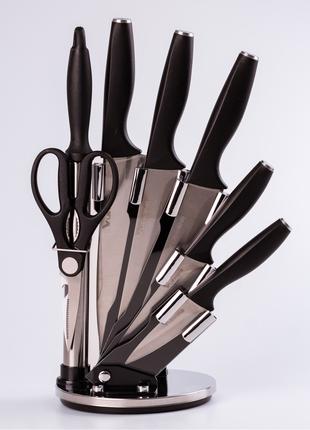 Набор кухонных ножей на акриловой подставке с мусатом