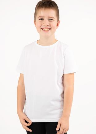 Белая базовая футболка на мальчика, подростка 100% хлопок