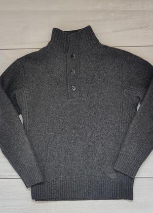 Якісний теплий светр із вовни екстра класу з подвійним коміром