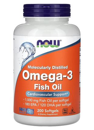 Омега3 180 EPA 120 DHA Now Foods Omega 3 молекулярно очищена д...