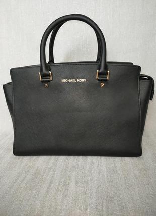 Сумка michael kors selma large из кожи сафьяно