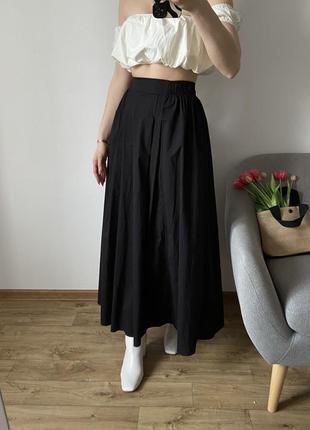 Базовая юбка макси черного цвета