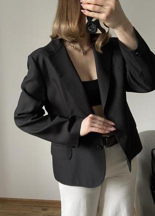 Базовый черный винтажный пиджак