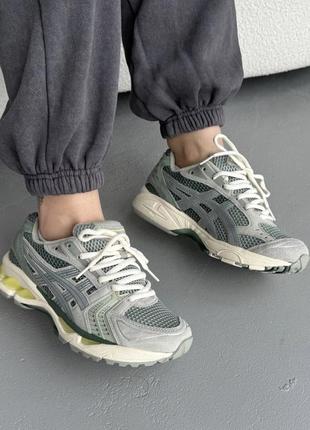 Ассикс гел киано серый asics gel-kayano 14 grey/mint