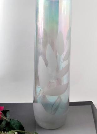 Винтажная ваза цветное стекло срср
