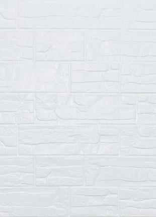 Самоклеюча декоративна 3D панель камінь Біла рвана цегла700х77...