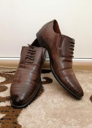 Туфли мужские коричневого цвета экокожа