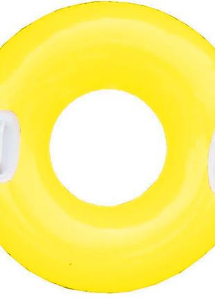 Детский надувной круг с ручками 59258 глянцевый (Желтый)