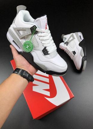 Мужские кроссовки демисезон nike air jordan 4 retro  белые