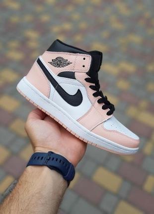 Женские кроссовки демисезон nike air jordan 1 высокие белые с ...