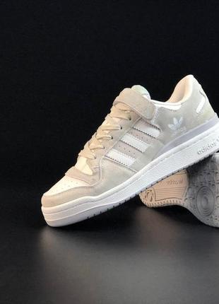 Мужские кроссовки adidas forum low серые с белым ( 11664 )