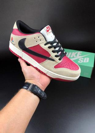 Мужские кроссовки демисезон   nike sb dunk  playstation бежевы...