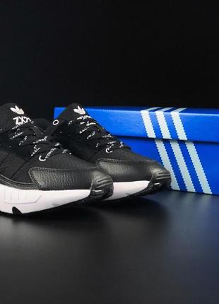 Мужские кроссовки adidas zx 22 boost черные с белым (11614)