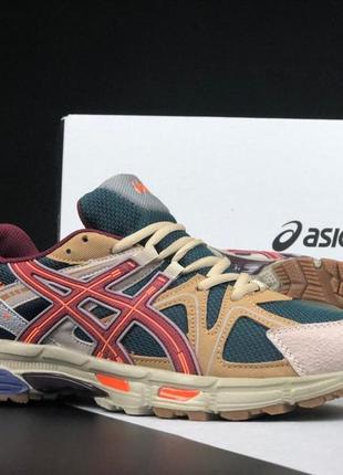 Чоловічі зимові кросівки  asics gel kahana 8  бежеві з червоним