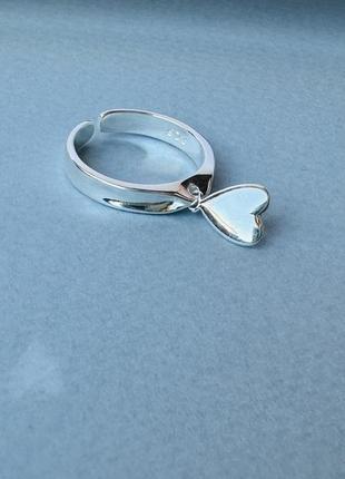 Кольцо серебро 925 проба посеребрение кольцо с сердцем кольца