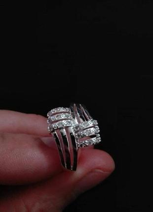 Кольцо серебристого цвета с камнями / кольцо срібного кольору ...