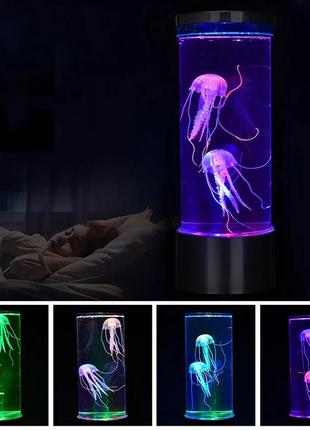 Светодиодная лампа-аквариум с медузами
