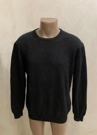 Кашемировый свитер темно серый джемпер свитшот мужской
