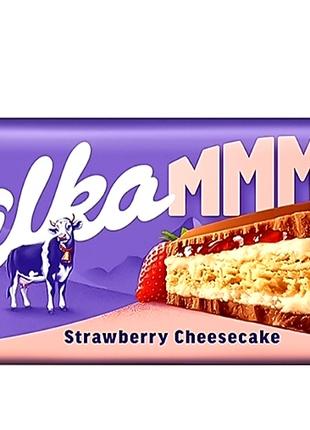 Шоколад молочний Milka Strawberry Cheesecake 300грм