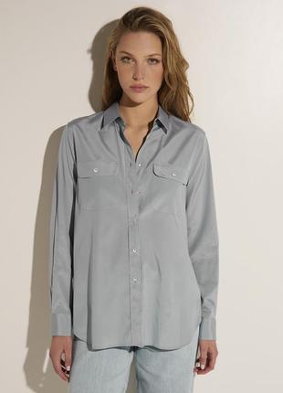Рубашка блуза тонкий хлопок серая 'caliban' 48р