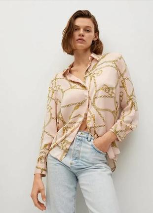 Блуза женская персикового цвета золото цепочки