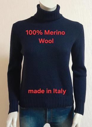 Фирменный гольф тёмно - синего цвета из 100% merino wool filip...