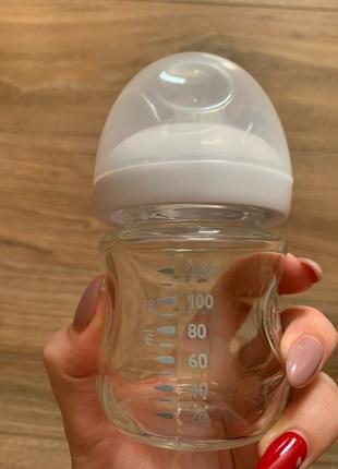Пляшечка для годування скляна "Природний потік", 120 мл, 0м+