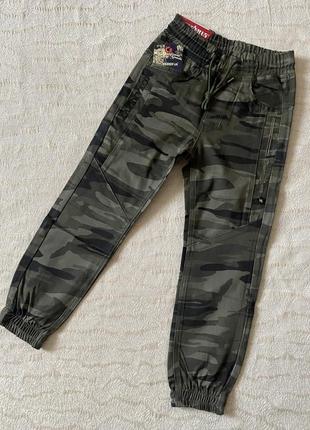 Демісезонні дитячі військові штани камуфляж для хлопчика ріст 116