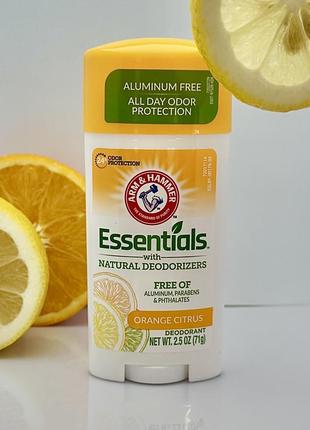 Arm & hammer, essentials, дезодорант-антиперспірант натуральни...