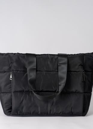 Жіноча сумка чорна сумка нейлонова сумка подушка дута сумка